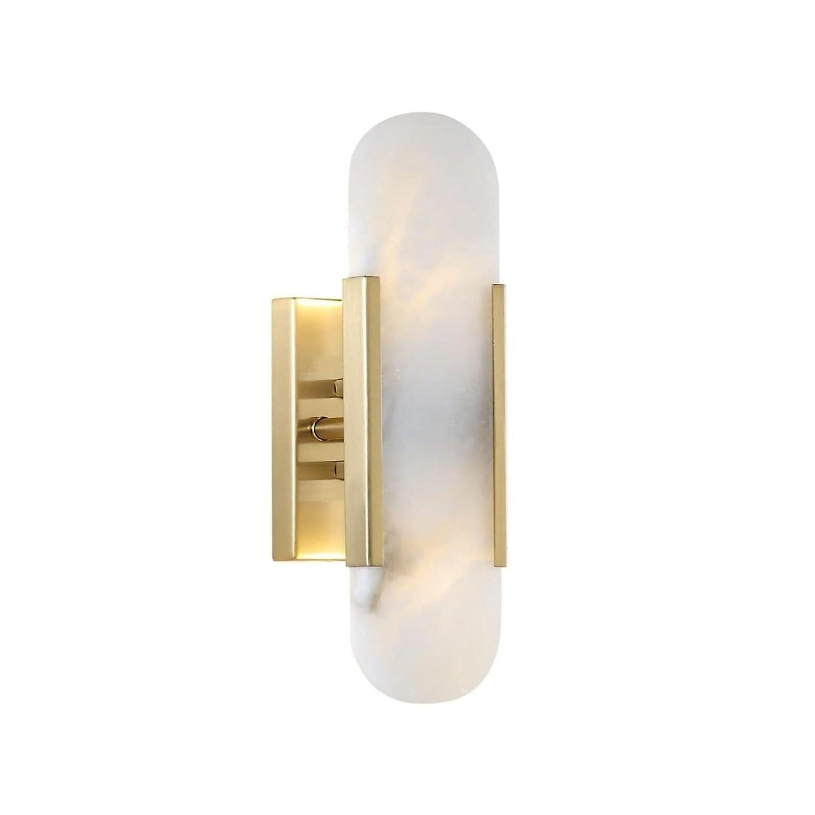 Bathroom Vanity Light with Elegant Marble Shade, Soft Warm LED Glow, Modern Minimalist Wall Sconce