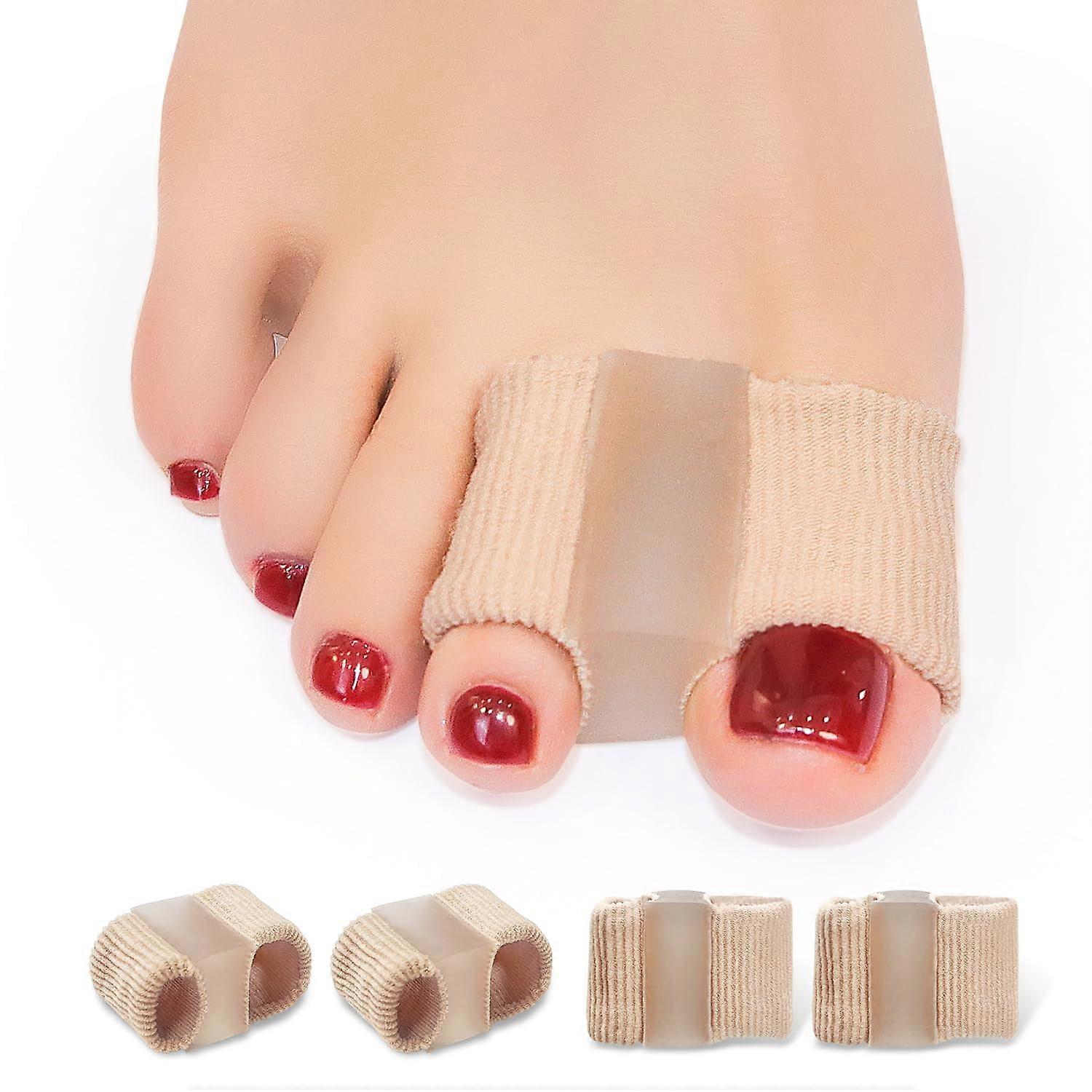 Silicone Bunion Corrector Toe Separators with Fabric Lining for Overlapping Toe Relief and Alignment