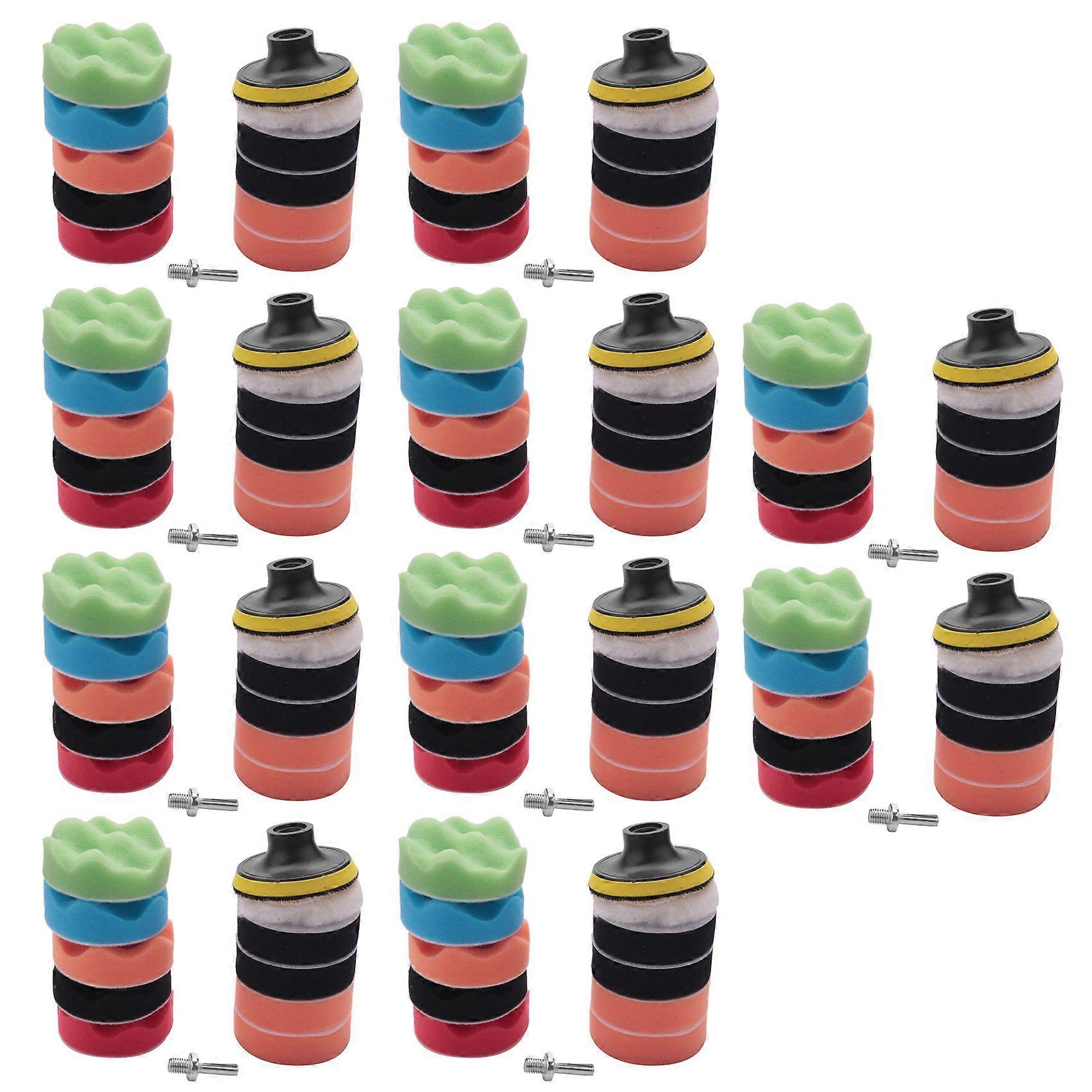 110Pcs 3 Inch Waves Buffer Polishing Pad Set for Car Polisher