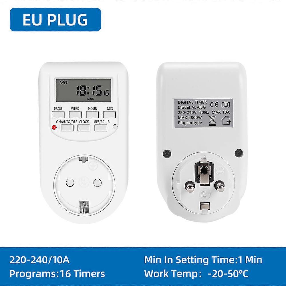Digital Timer Switch Electronic 12/24 Hour Weekly Programmable Timing Socket EU UK com Plug Outlet Kitchen Appliance Time Control
