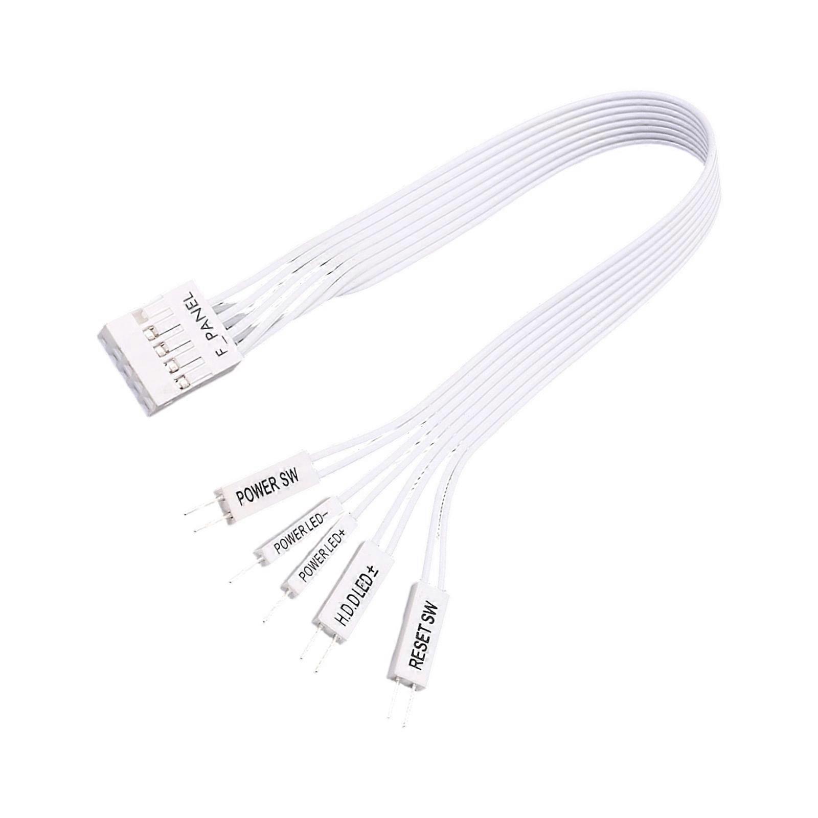 Computer Power Switching F Panel to 2PIN Power Reset Extension Cord Motherboard Conversion Cable for Computer  White