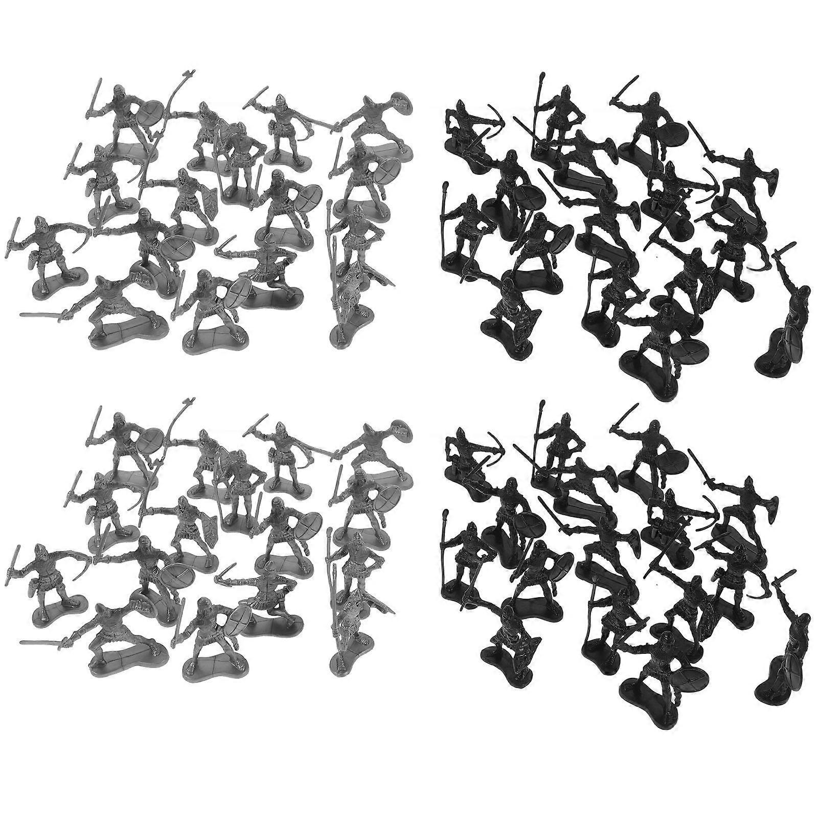 Medieval Soldier Action Figures Set 5Pcs Assorted Color Educational Projects Pretend Play Miniature Models