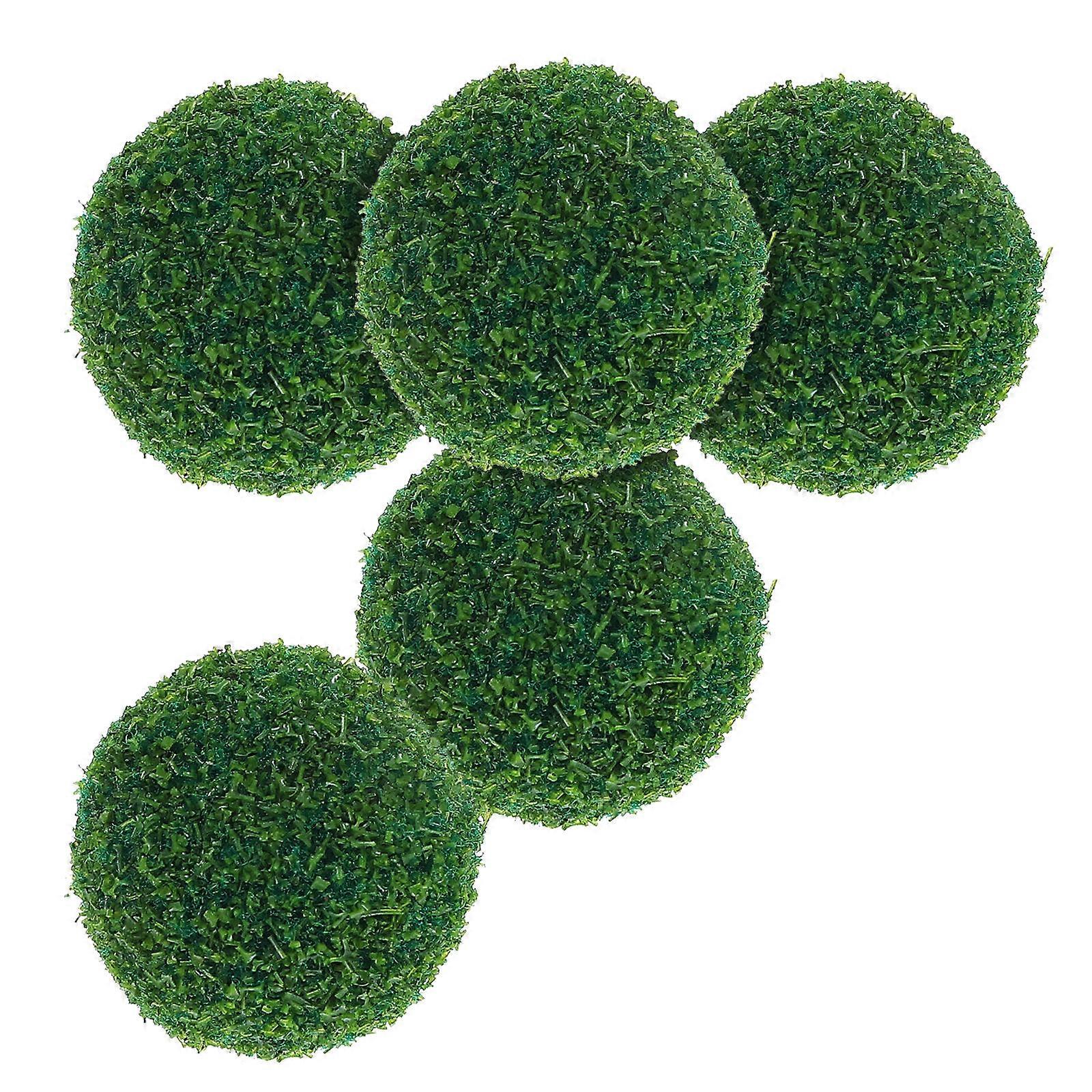 Simulated Sand Table Model Grass Balls for DIY Craft 5Pcs Green Plastic