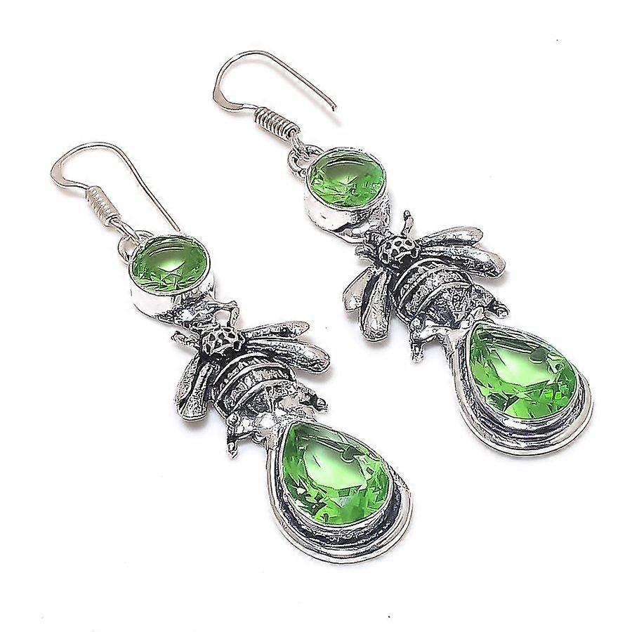 Tsavorite Gemstone 925 Sterling Silver Earring 2.56"