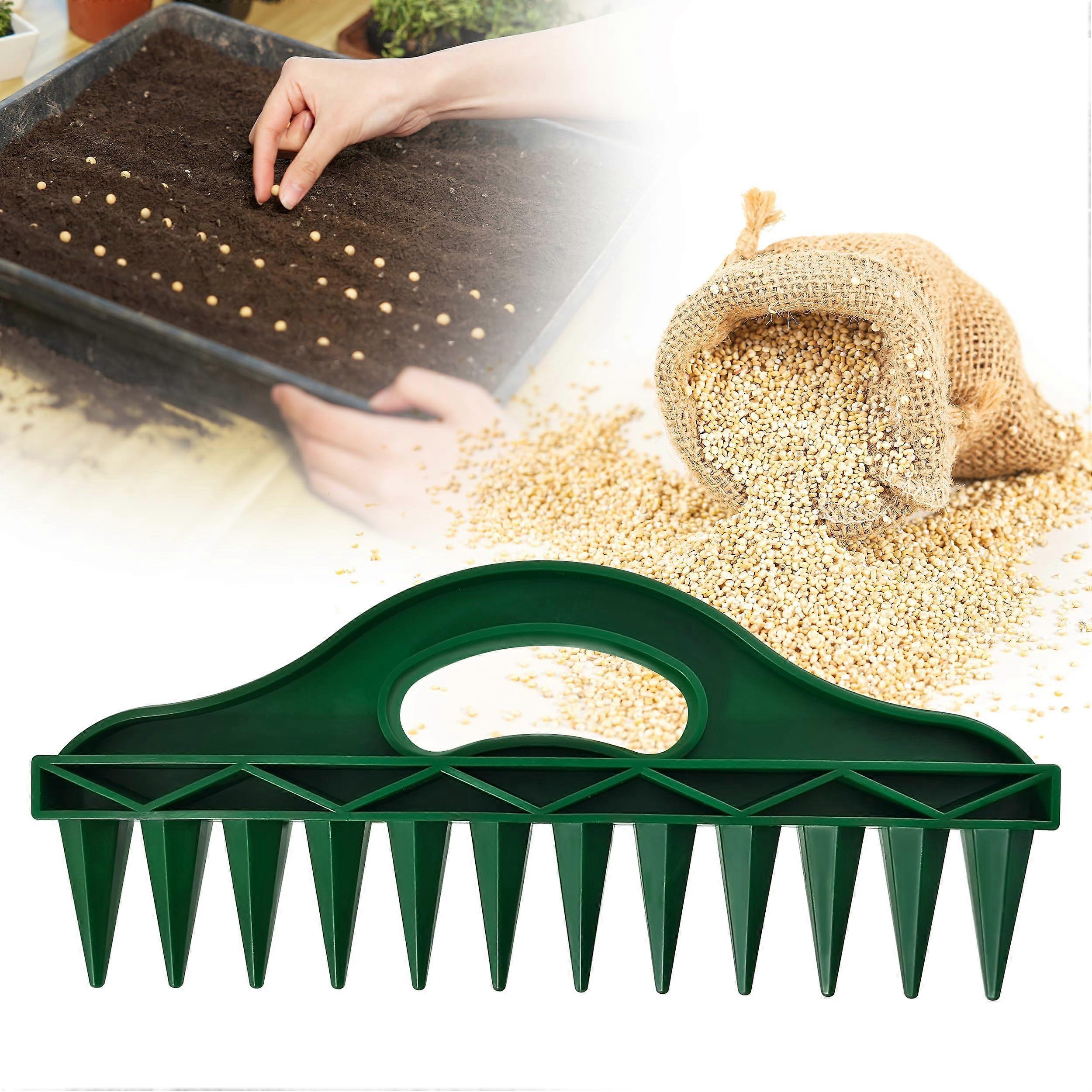 Seed Planting Tool with Ergonomic Grip for Precise Garden Rows and Vegetable Herb Planting
