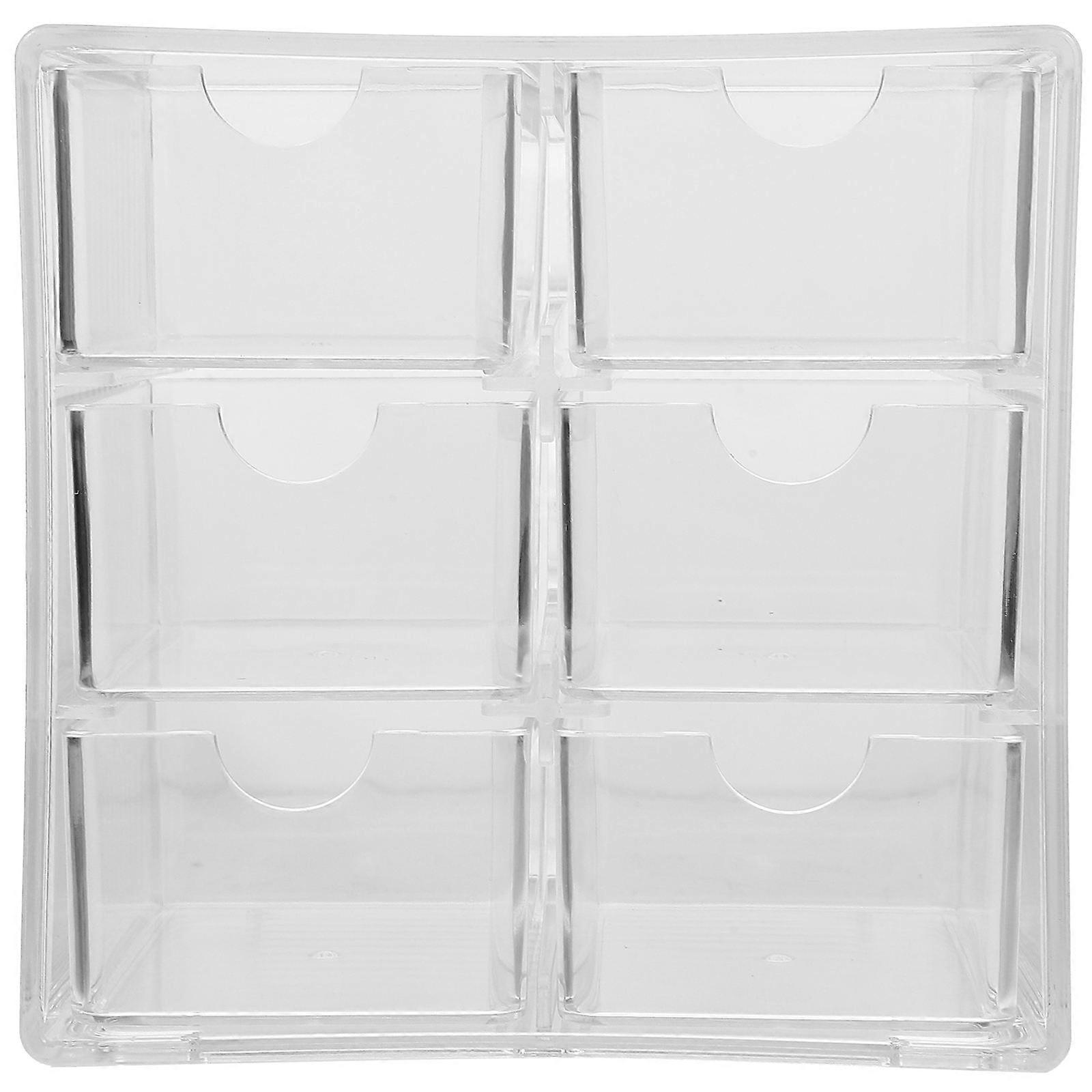 Makeup Organizer Storage Desk Drawers Box Multi-Functional Home Users 12X12X9CM Clear Material 1Pack