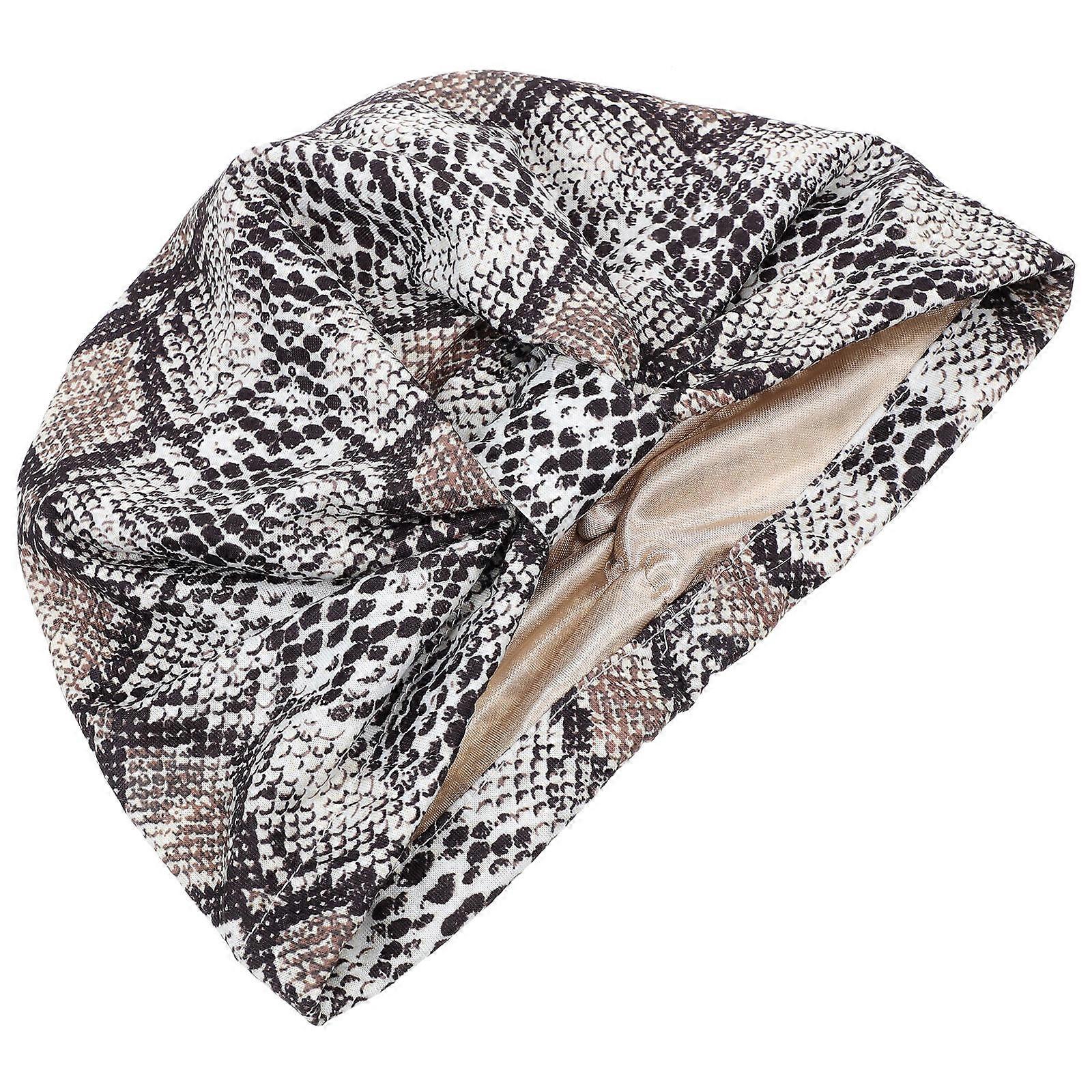 Female Chemo Hat Turban Multipurpose Use Sleeping Makeup Khaki 1Set