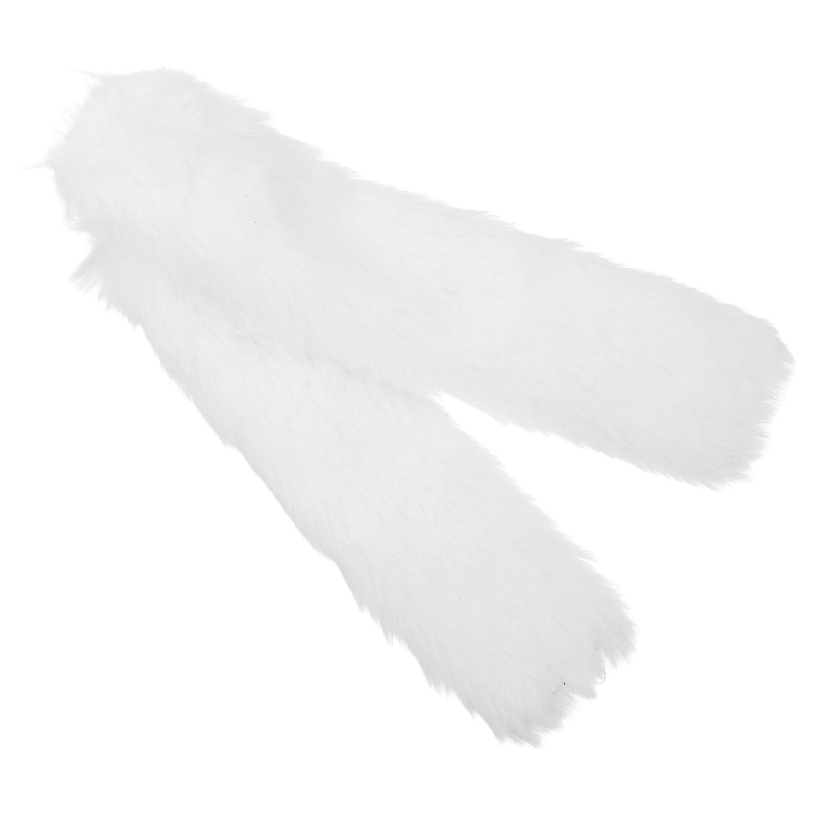 White Shoe Heel Covers Soft Plush Slipper Charms for 1Pair