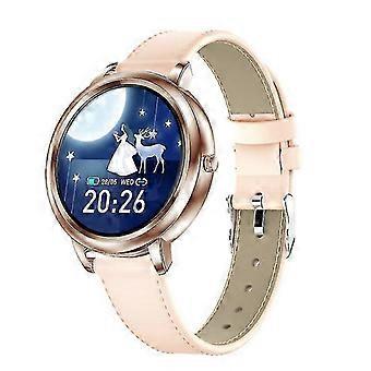 Ladies Smart Watch, 1.09 inch waterproof, sports, fitness tracker function, suitable for iOS Android, with Whatsapp text message reading function(gold