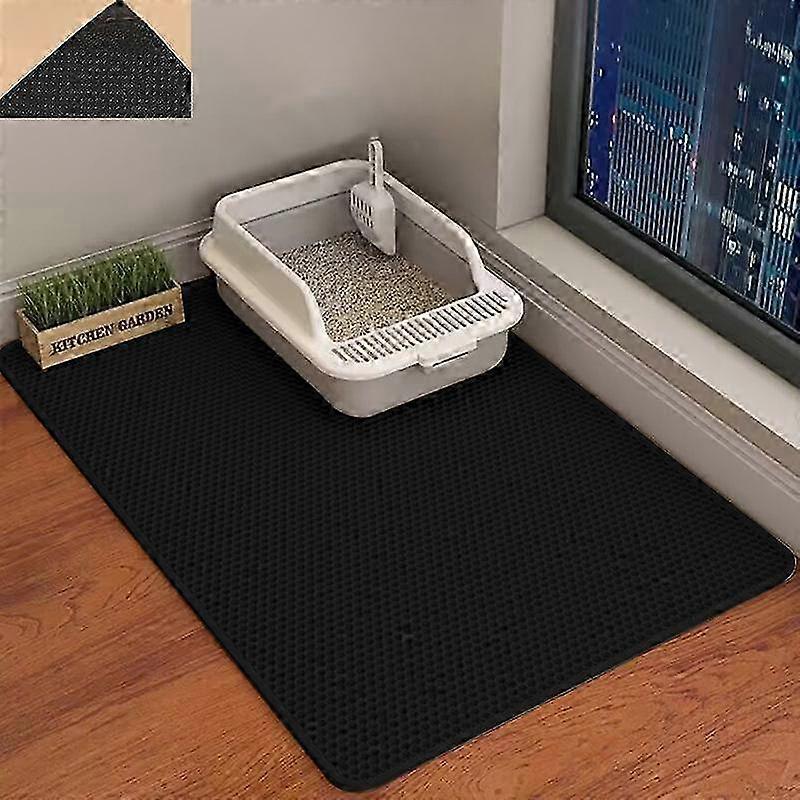 Cat Litter Mat Double Layer Waterproof Non Slip Base Large Pet Litter Trap Easy Clean