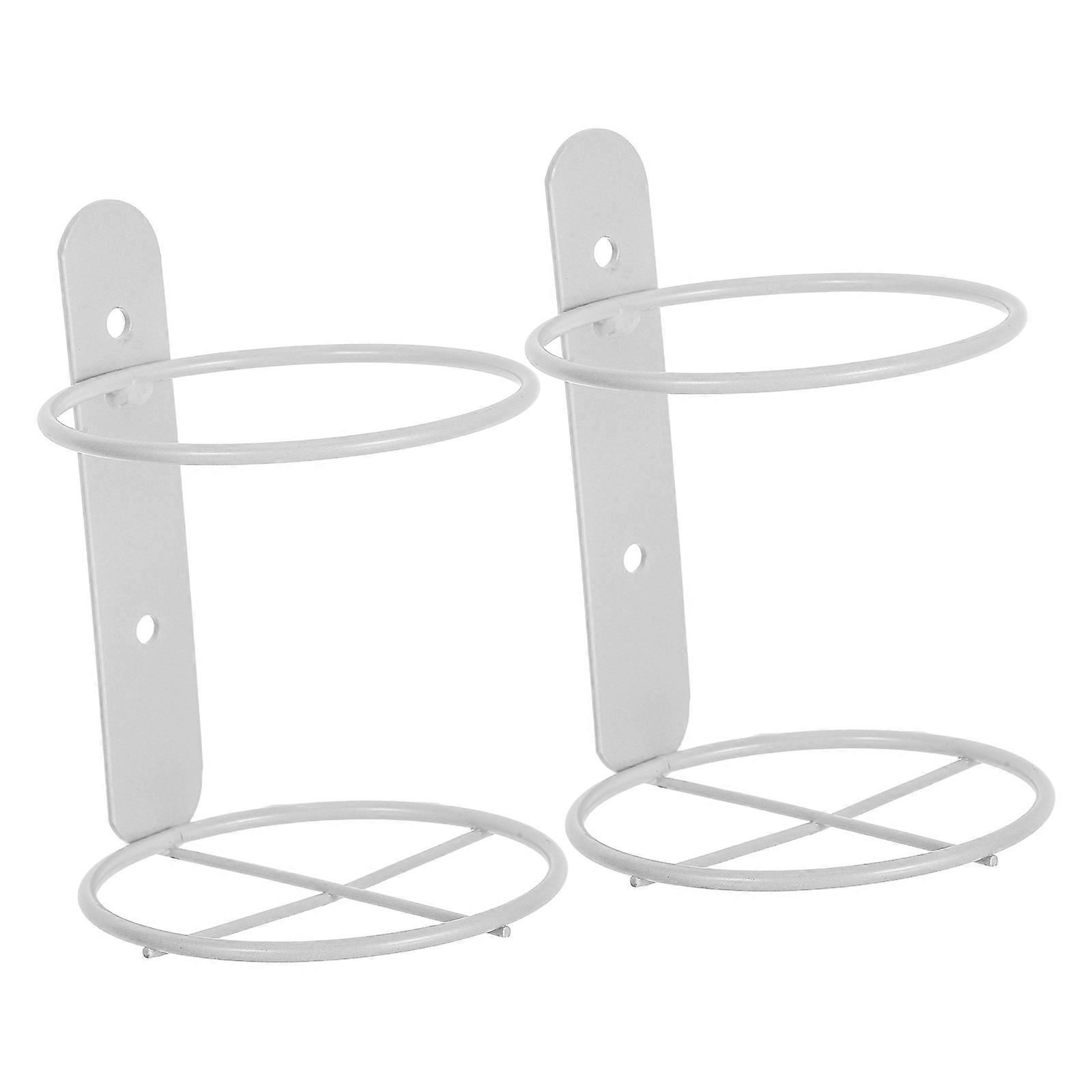 Wall Mounted Rack Holder for Storage 2Pcs White Metal Iron