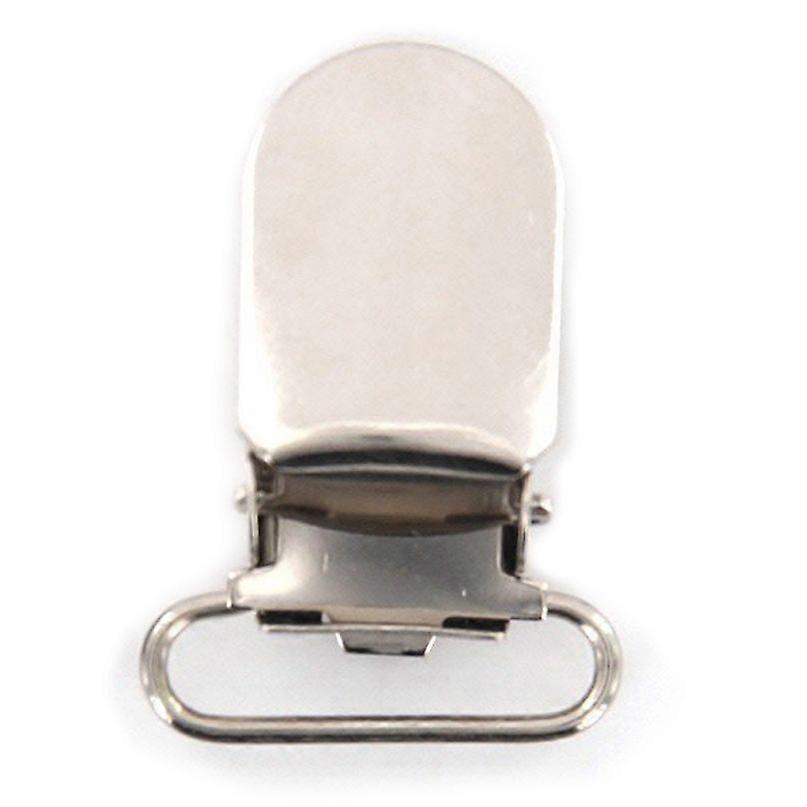 20 x Braces Clips Strap Hooks 20 mm Silver Coloured