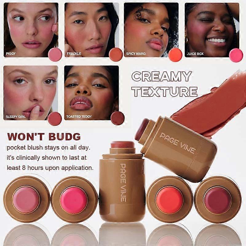 Pocket Blush Stick - Portable Lip & Cheek Blush Stick