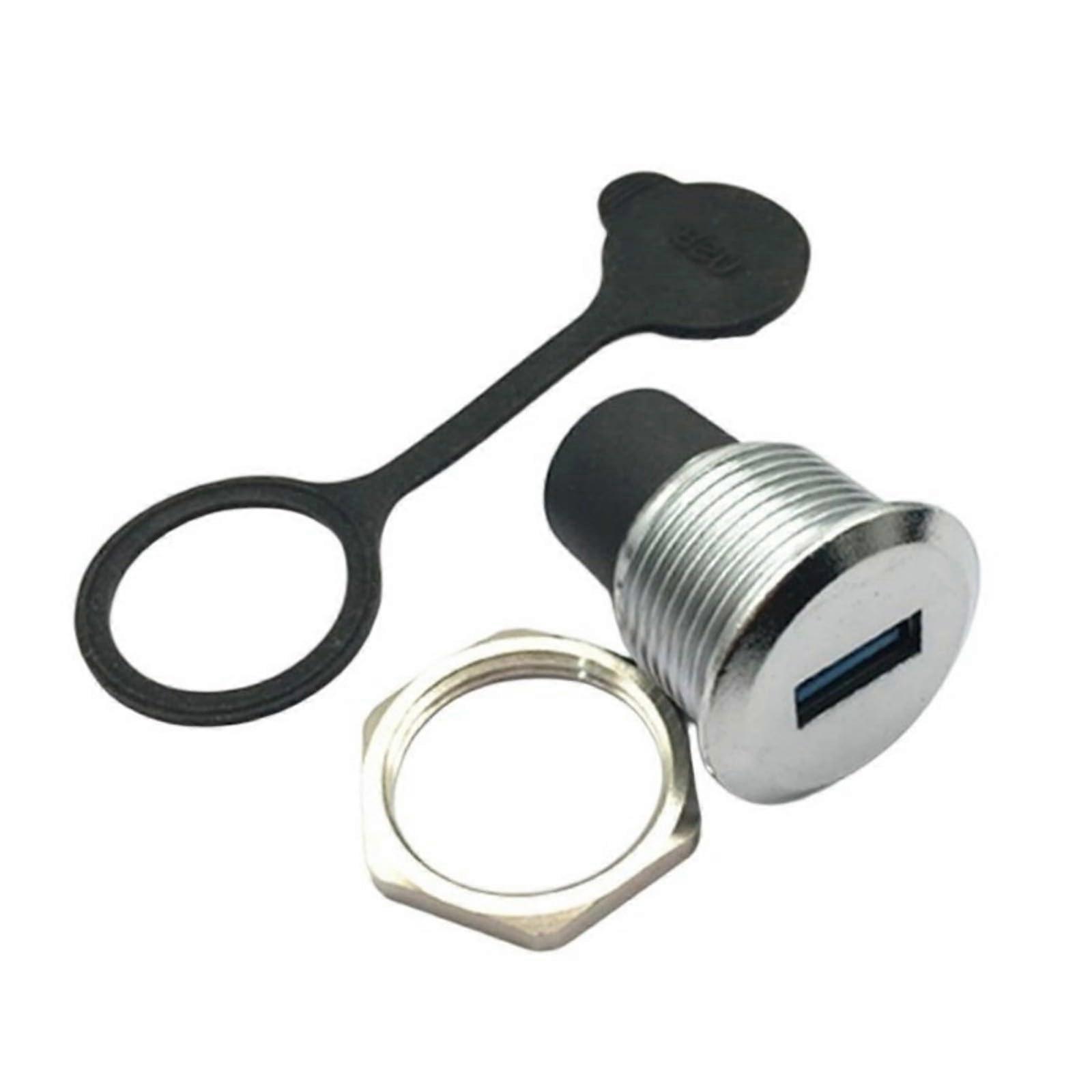USB 3.0 Panel Mount Connector Waterproof Dustproof Corrosion Resistant Alloy for Outdoor Use