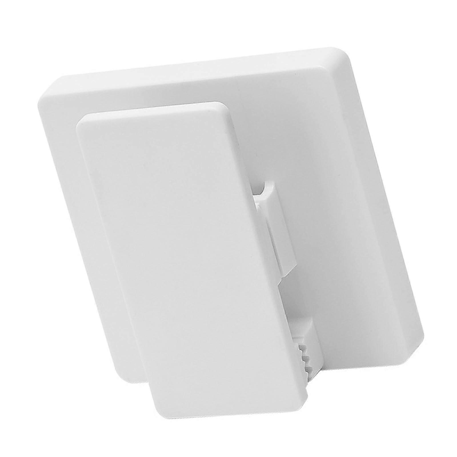 Bathroom Storage Organizer with Space Saving Wall Mounted Toothpaste Holder for Renters, White ABS