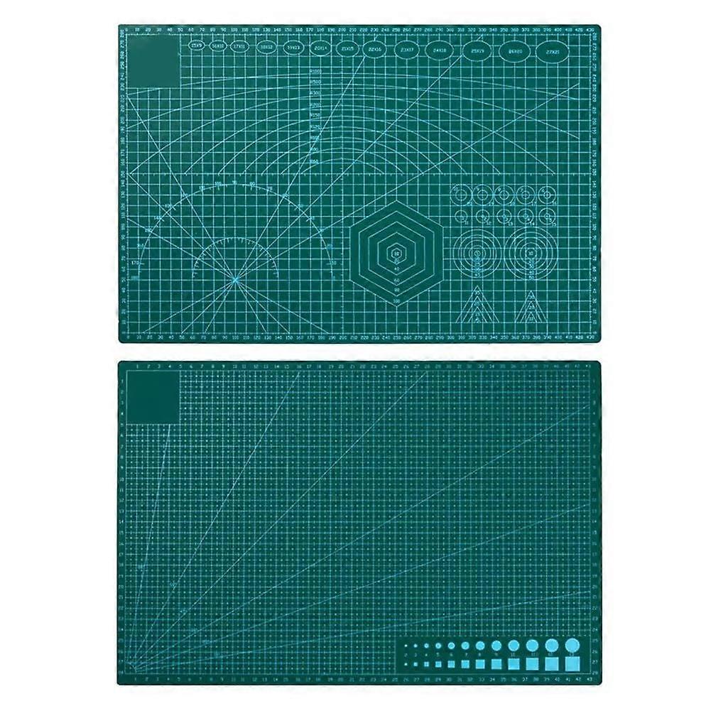 A3 Double Sided Self Healing Cutting Mat with Precise DualSide Scales, Durable 3mm Thick, Green
