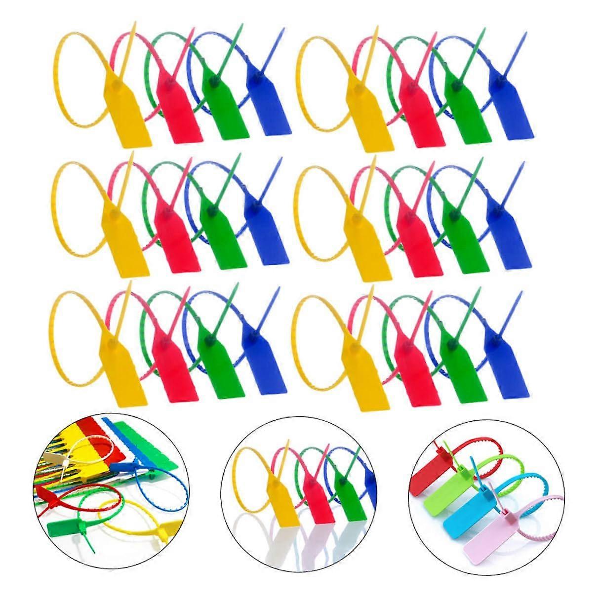 Plastic Security Seal 100pcs Tamper Evident Self Locking Pull Tight Tags for Containers and Logistics