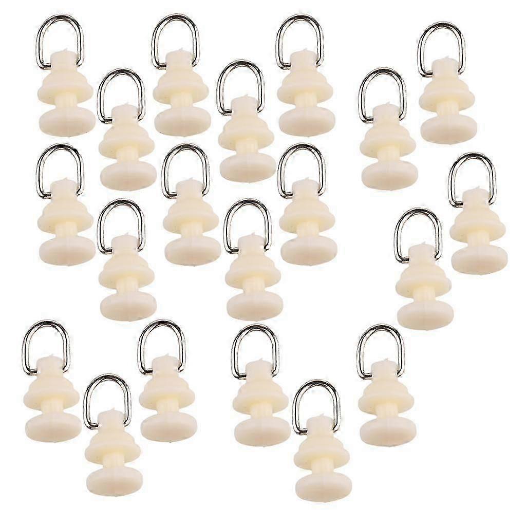 20pcs Plastic Curtain Rail Slider Hooks for Windows & Doors