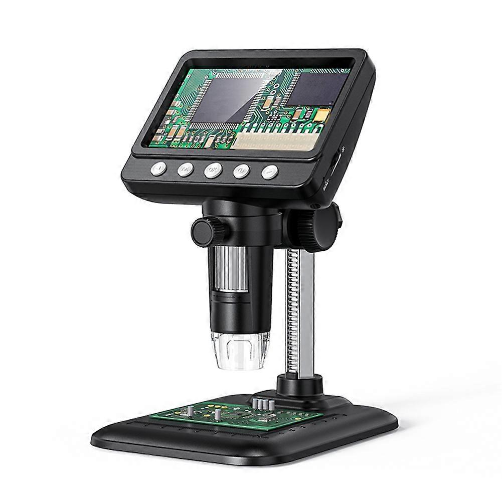 Microscópio Digital, Microscópio LCD USB de 4,3 polegadas, Lupa 1080P com 8 Luzes LED Ajustáveis, PC Vi