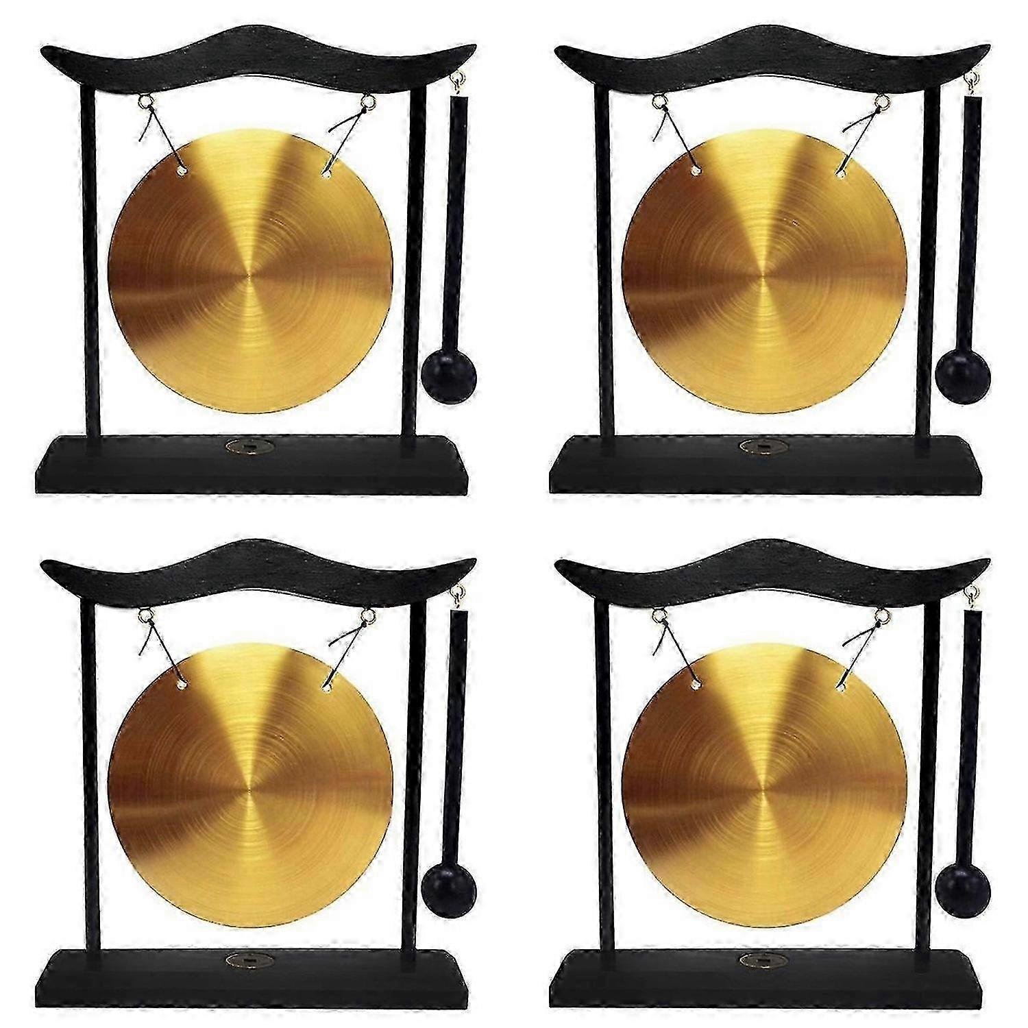 Mini desktop cymbals with mallets, suitable for home décor - A