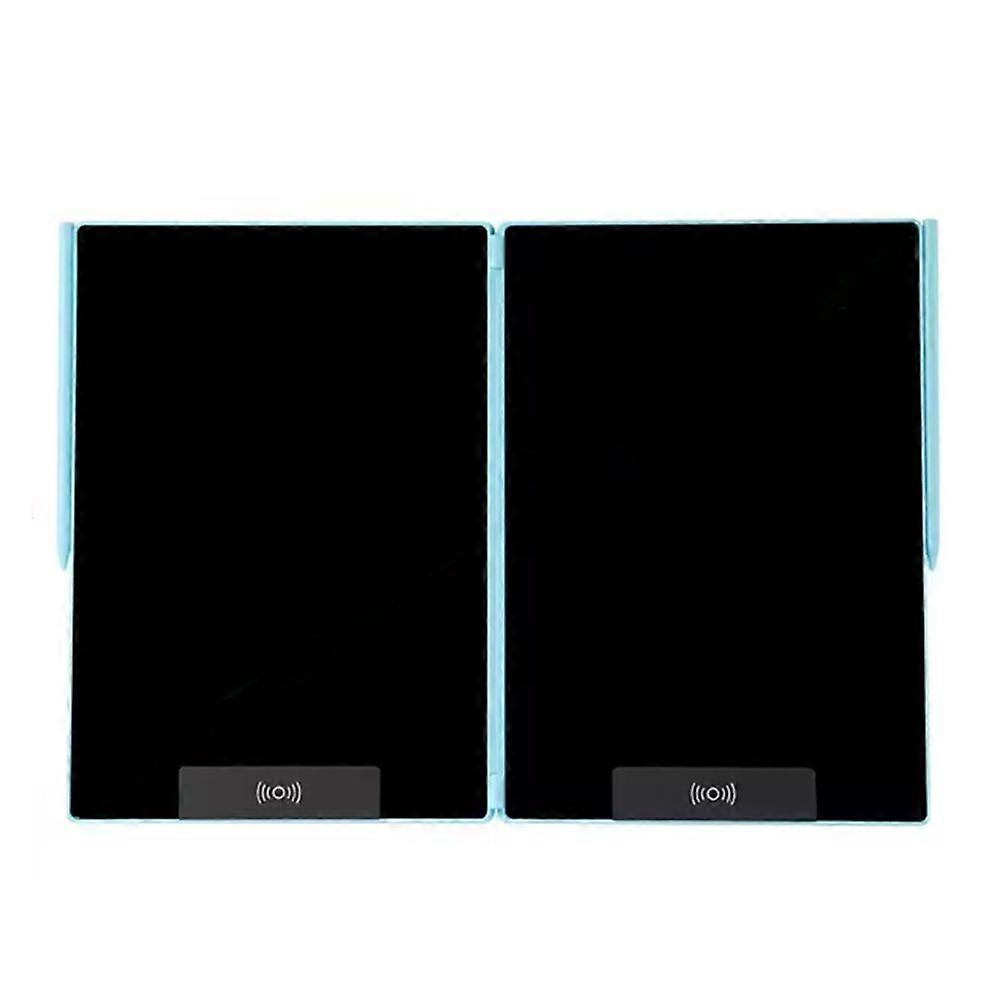 14.3-Inch Folding LCD Handwriting Writing Tablet with Split Screen Erasable Electronic Drawing Board and Note Book Blue