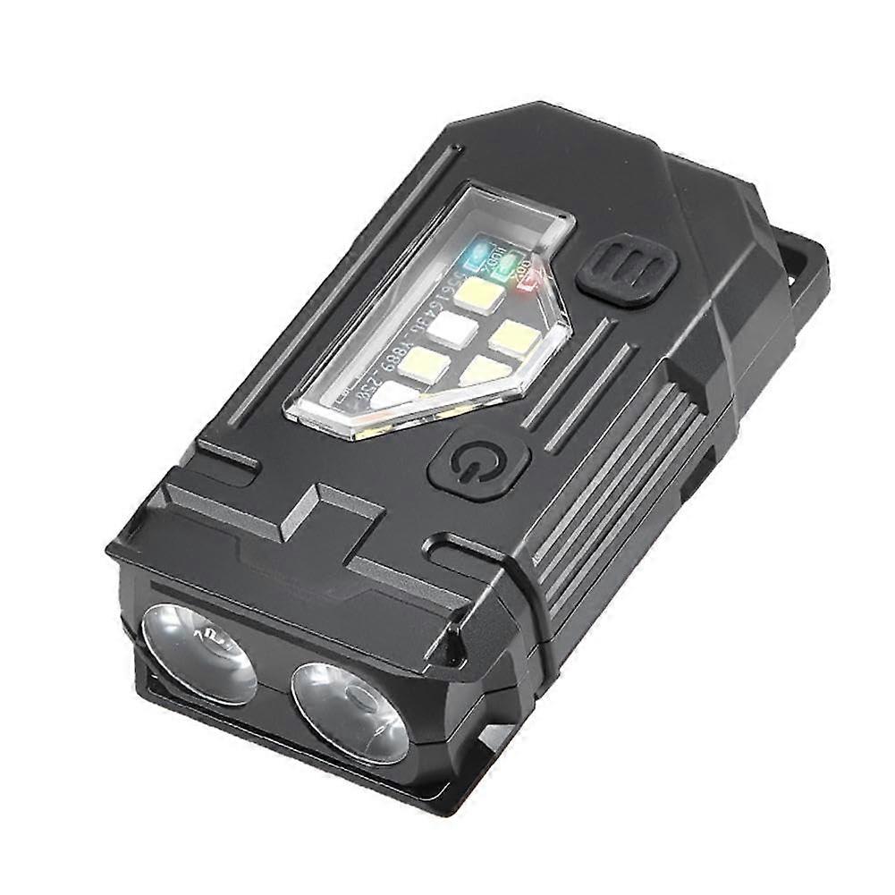 LED Camping Flashlight with Dual LED and COB, USBC Magnetic Work Light, Adjustable Angle, Black