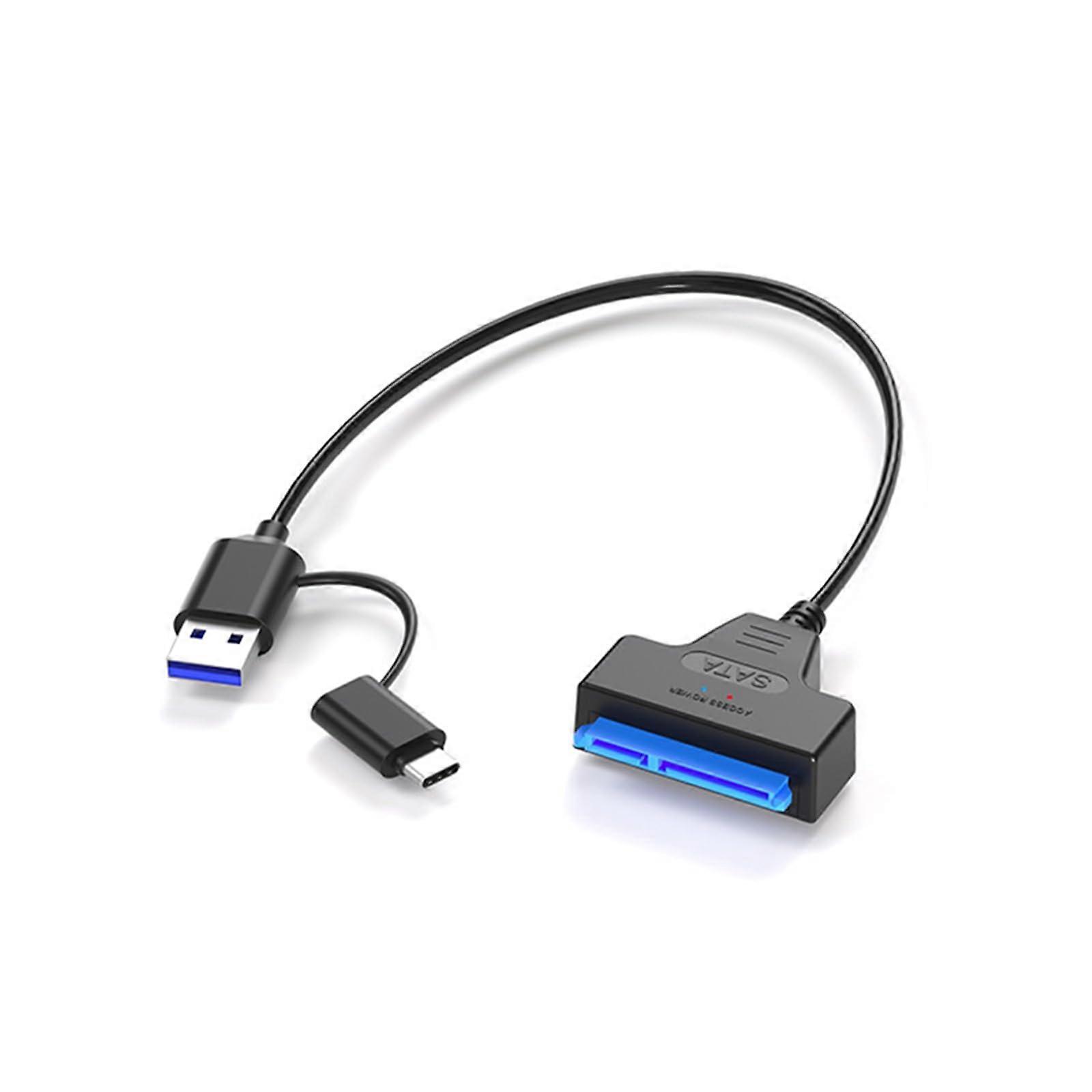 SATA to USB 3.1 Adapter Cable with Power and TypeC, 6Gbps for 2.5/3.5 HDD SSD Windows Mac
