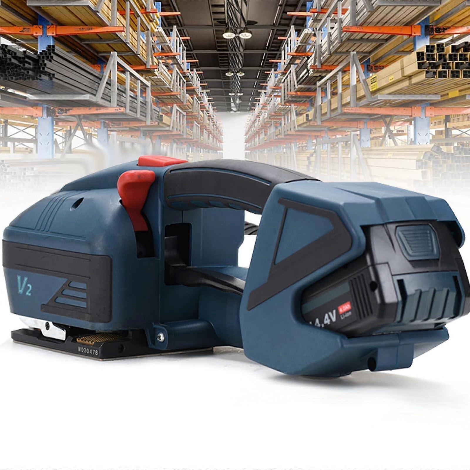 Electric Strapping Tool with LCD Control, Battery Powered for PP and PE Straps, Adjustable Force