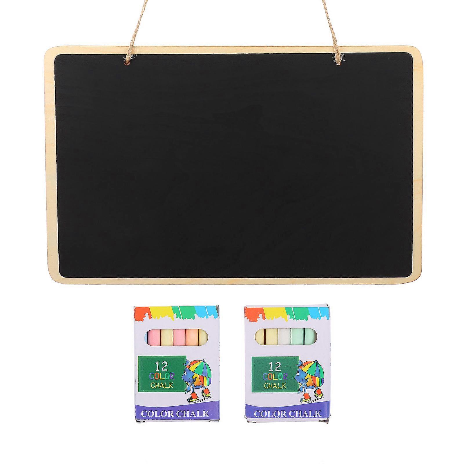 Black Wooden Hanging Chalkboard for Message Writing 2Sets