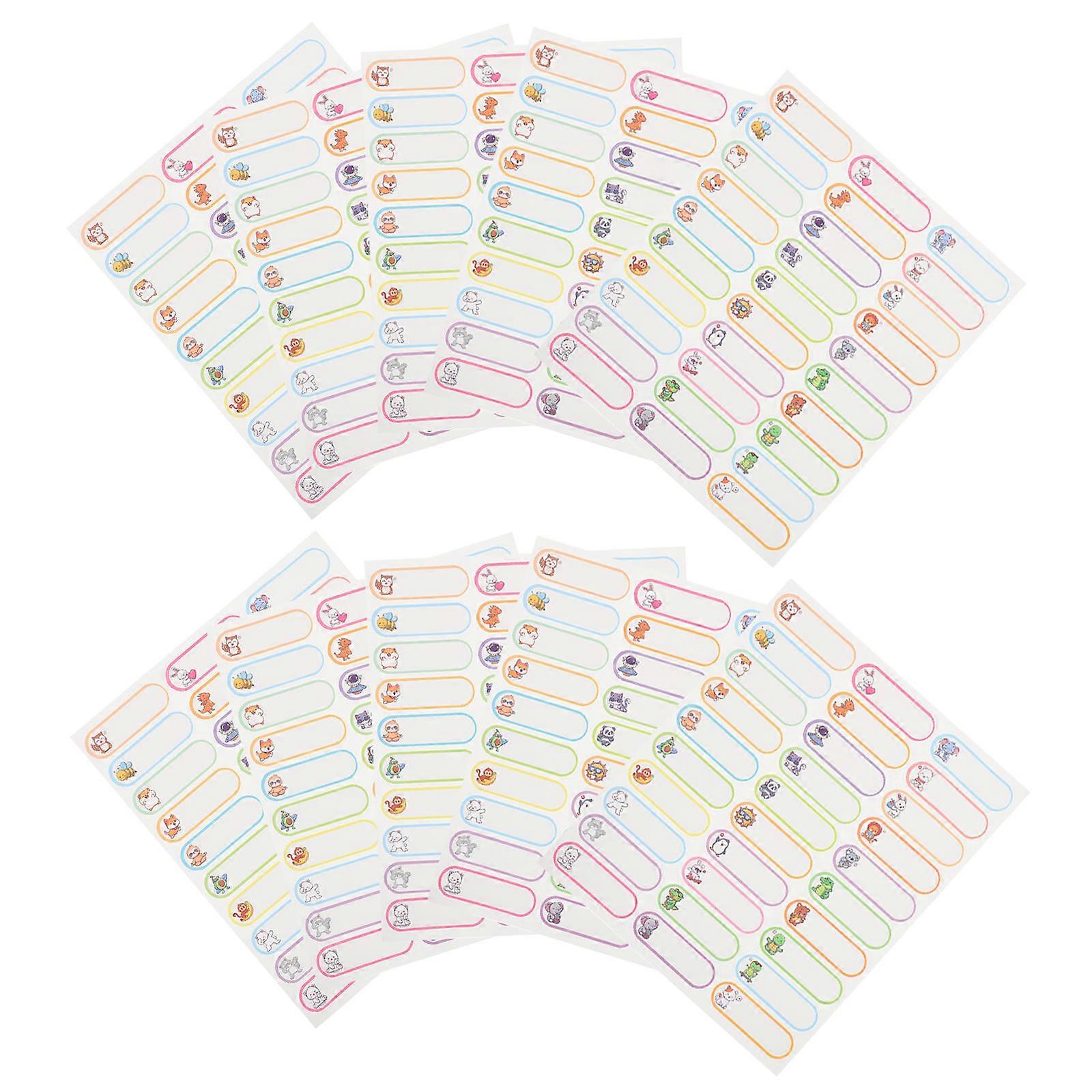 Waterproof Name Stickers Adhesive Labels for Decoration 10 Sheets Set