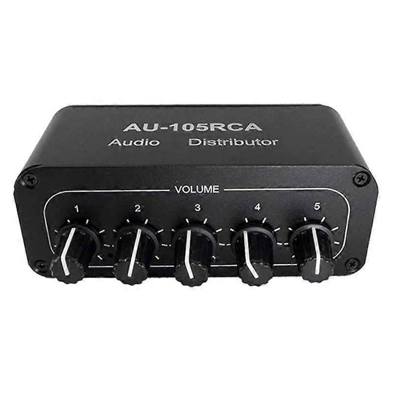 5CH Audio Distributor Stereo Audio Mixer 1Input 5Output Splitter