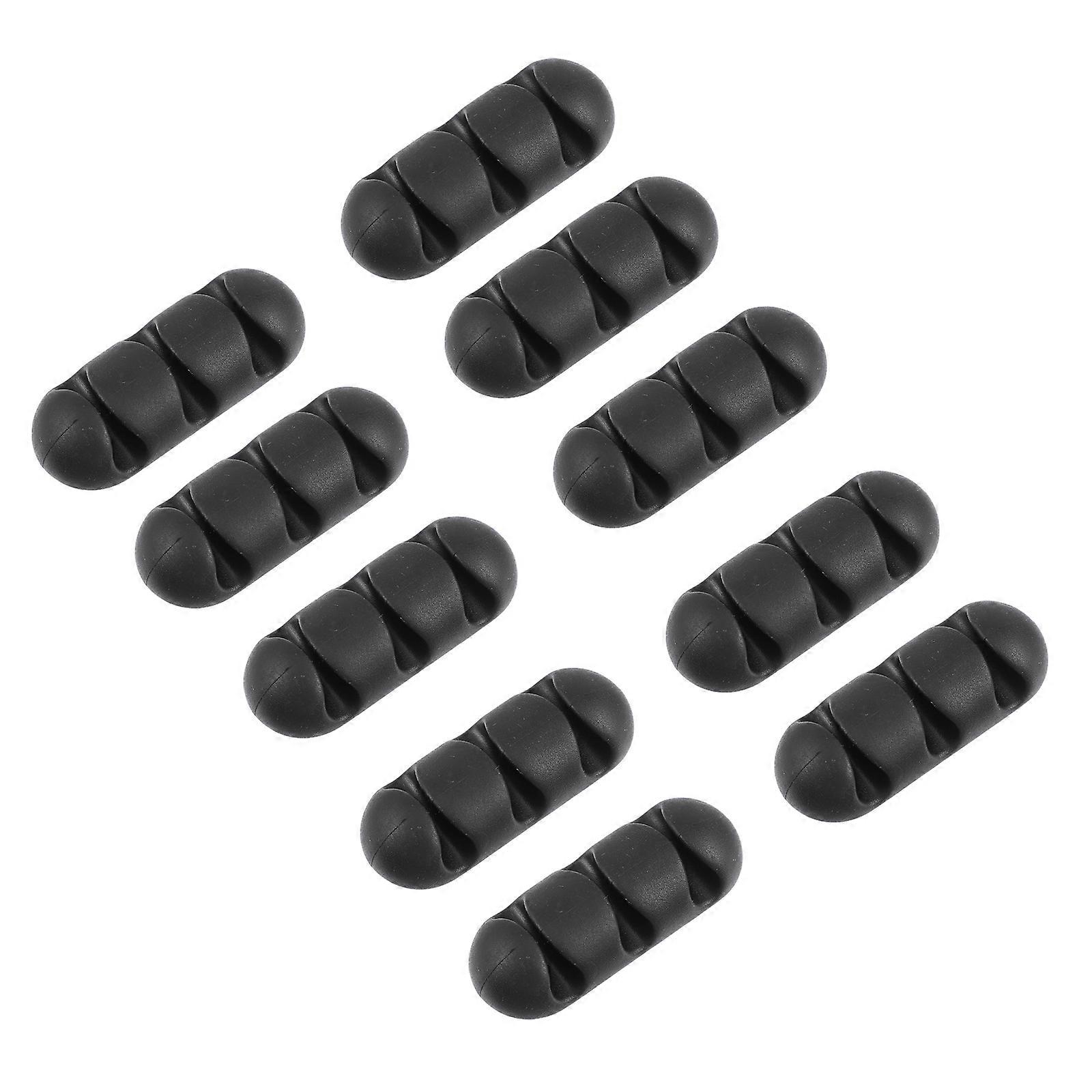 Tpr Cable Clips 3-Slot Wire Organizer for Desktop Cable Management 10Pcs