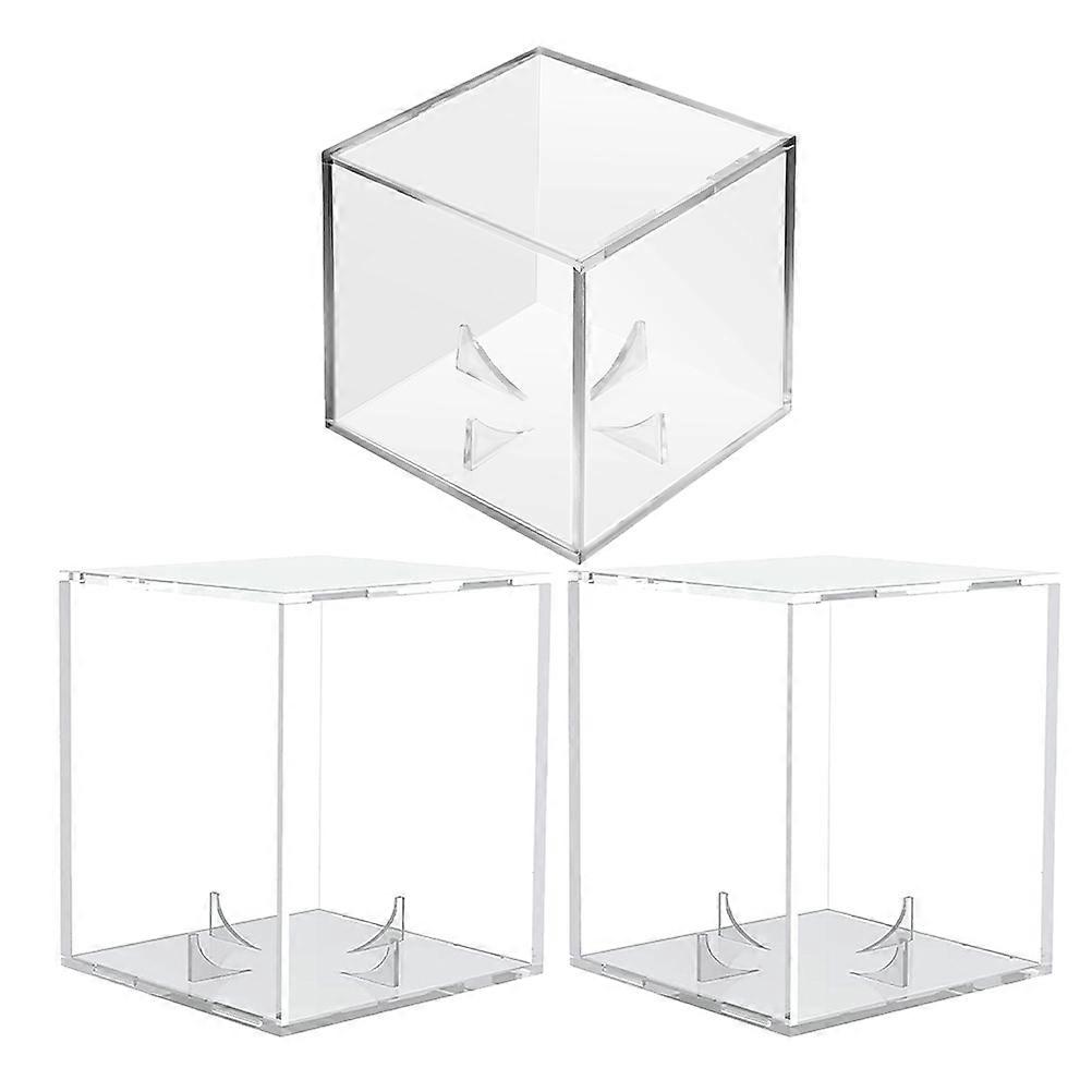 Clear Transparent Baseball Display Holder Acrylic Display Case with Stand 3Pcs