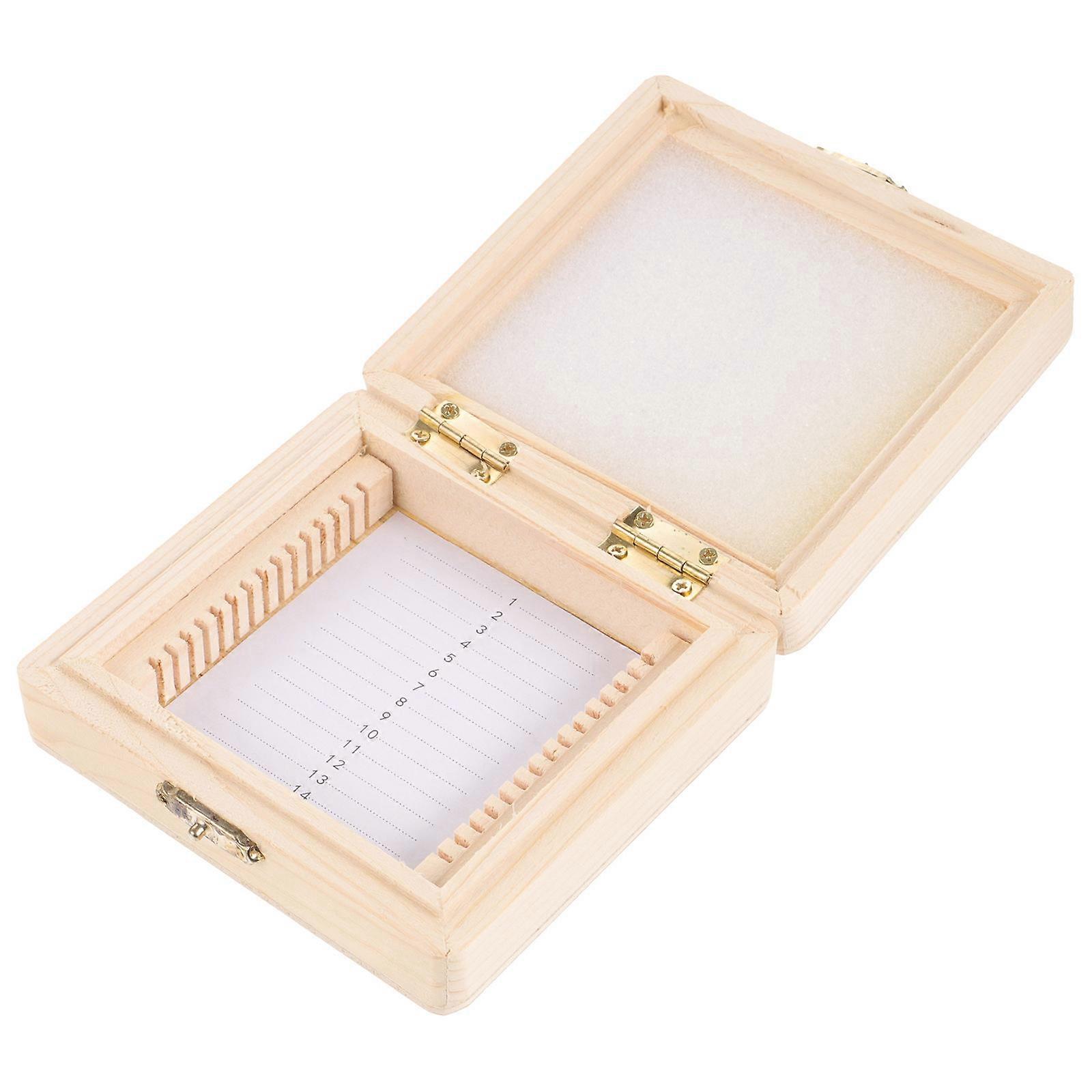 Microscope Slide Organizer Wooden Box for Storage Durable Slides Holder