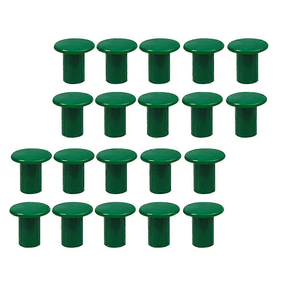 Green Cane Topper Protectors Plastic Caps for Garden 50Pcs