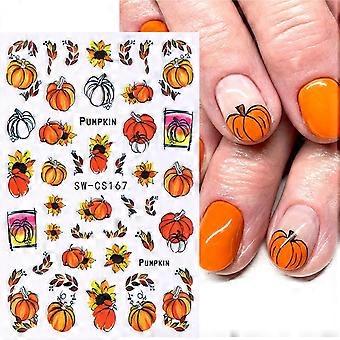 Thanksgiving Nail Stickers with Pumpkins Sunflowers Maple Leaves Fall Nail Art Decals for Women