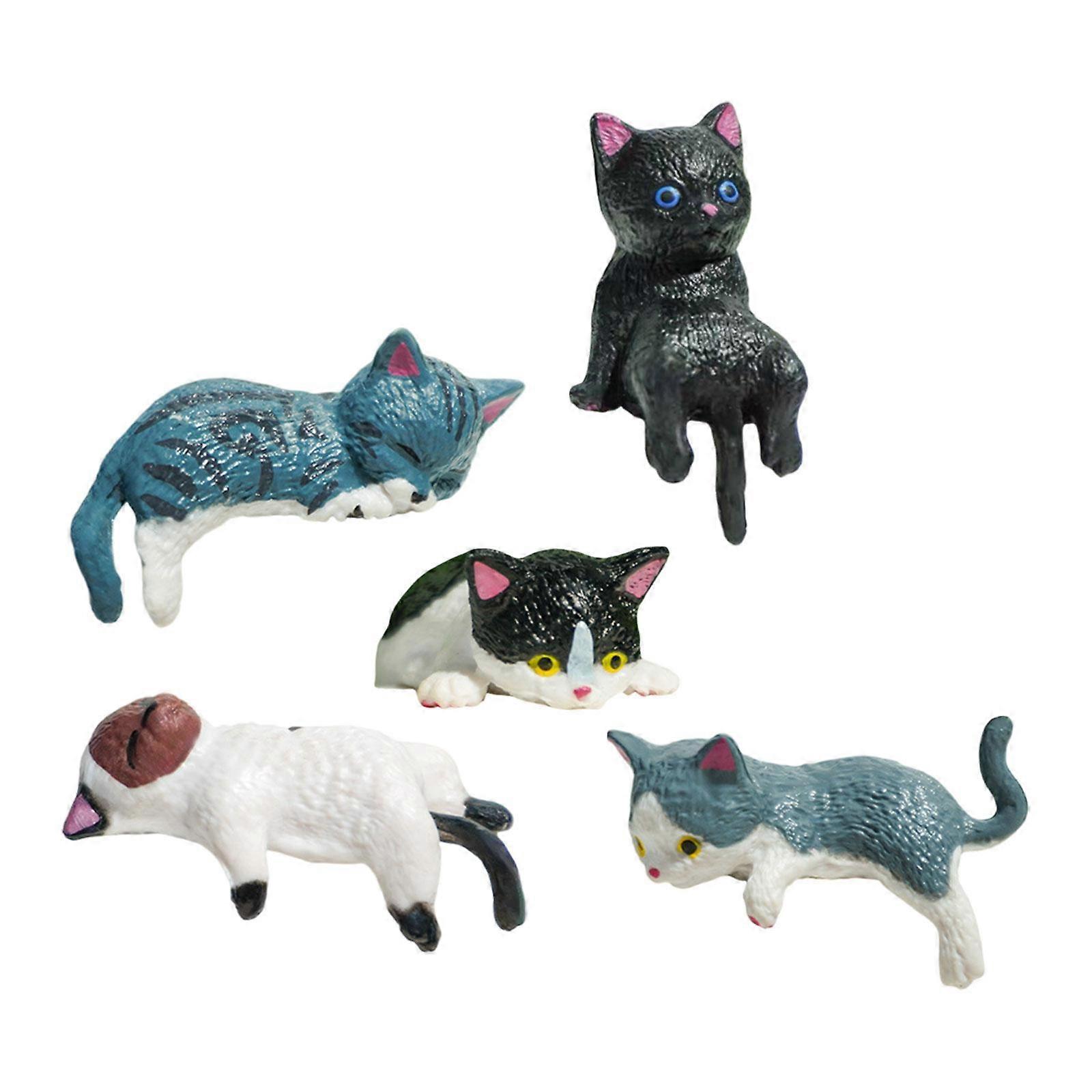 Mini Cat Car Decorations Interior Computer Figurines Funny Small Cat Statue for