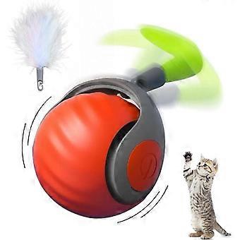 Speedy Tail 2.0 Kattenspeelgoed Interactieve Bal 2025 Nieuwe Generatie voor Binnen Automatisch Zelfbewegend Elektrisch Slim Rollend Interactief Kattenspeelgoed (Oranje1)