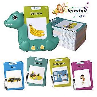 Máquina de lectura de tarjetas de dinosaurios de dibujos animados con 224 tarjetas didácticas, juguete educativo de aprendizaje para niños de edad temprana