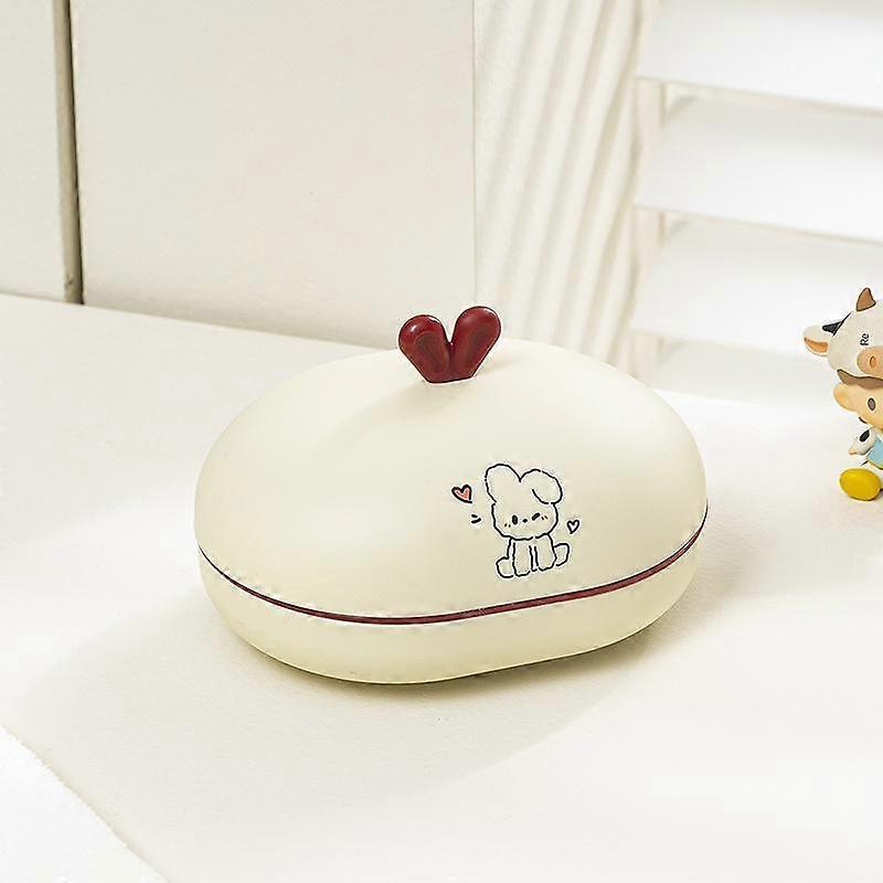 Cartoon Rabbit Soap Box, Covered, Double Layer,Drip-proof, Home Bathroom, Student Dormitory