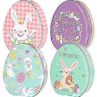 4pcs Easter Eggs Shaped Candy Boxes Rabbit Pattern Candy Boxes Biscuit Storage Box