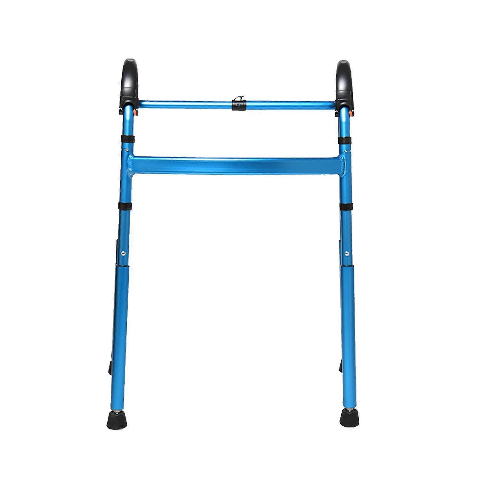 Upright Posture Walker with Adjustable Height, Foldable Rollator for Elderly Mobility Aid Blue