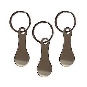 Aluminum Shopping Trolley Token Keychain for Quick Cart Access and Universal Trolley Fit