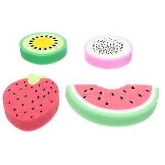 4pcs Lovely Fruit Shaped Bath Brushes Sponges Scrubbers Bathing Tools for Kids