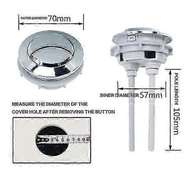 Universal Replacement Dual Flush Push Button For Toilet Cistern