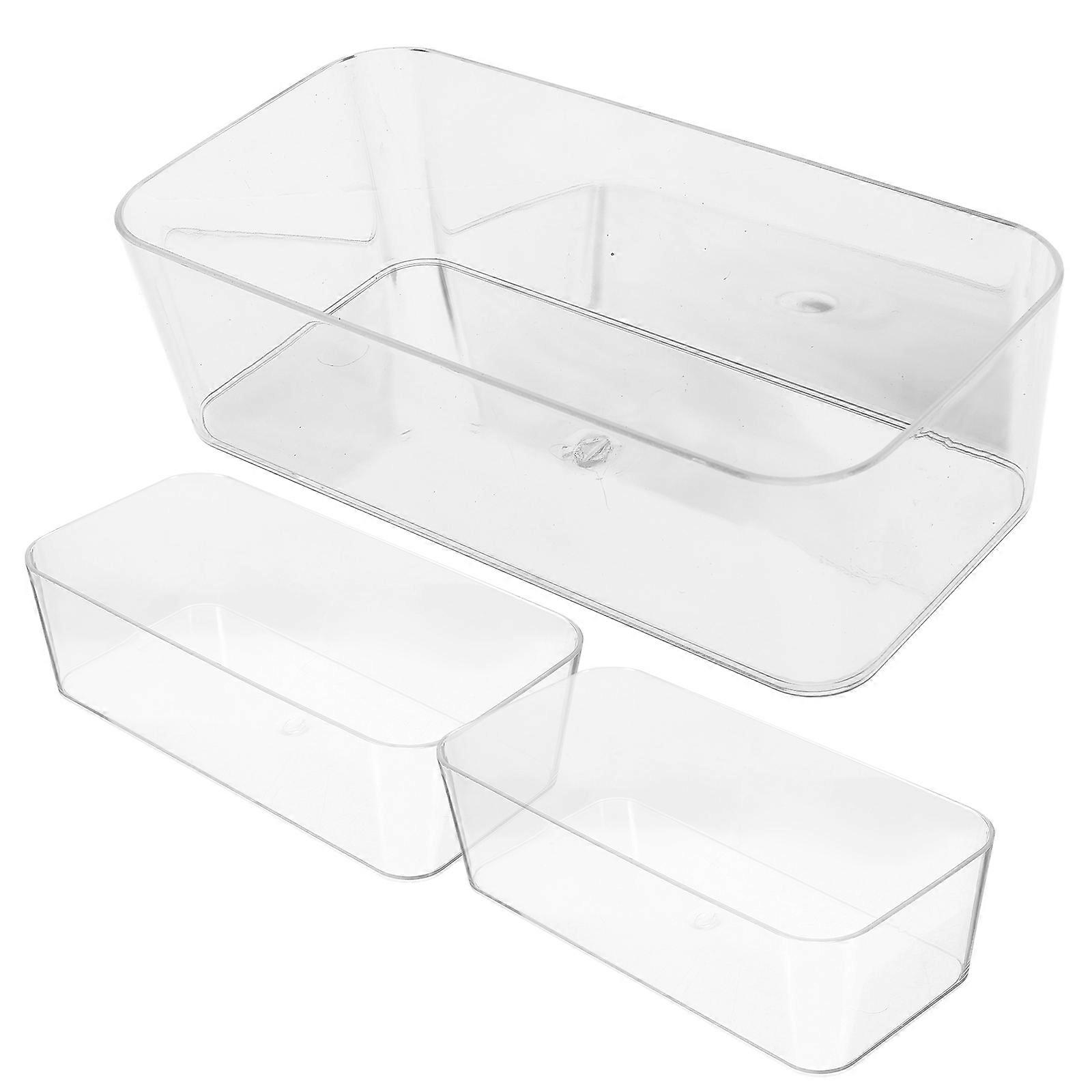 Acrylic Storage Drawer Organizer Boxes for Storage Use 3Pcs Transparent
