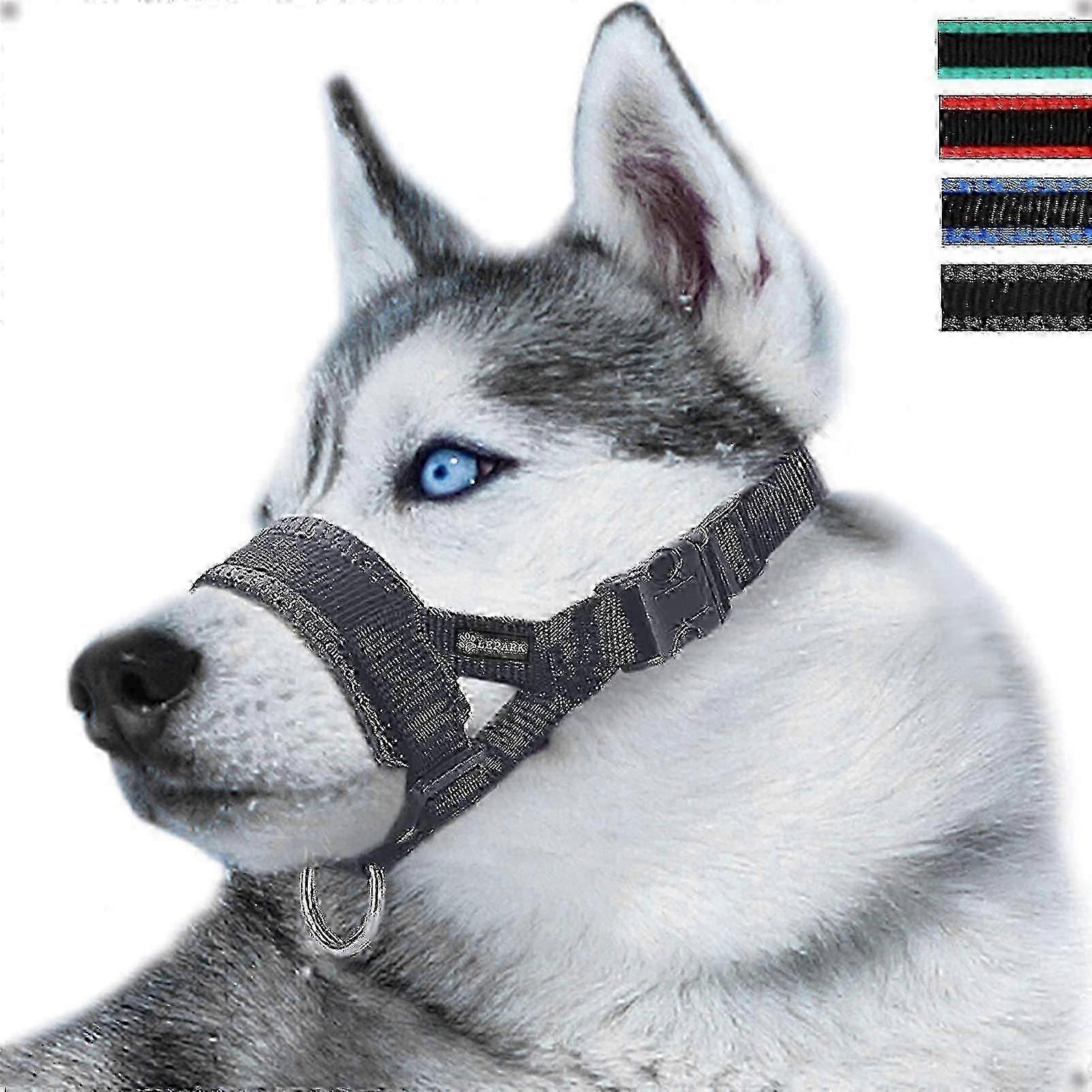 Secure dog muzzle head strap for small medium large breeds