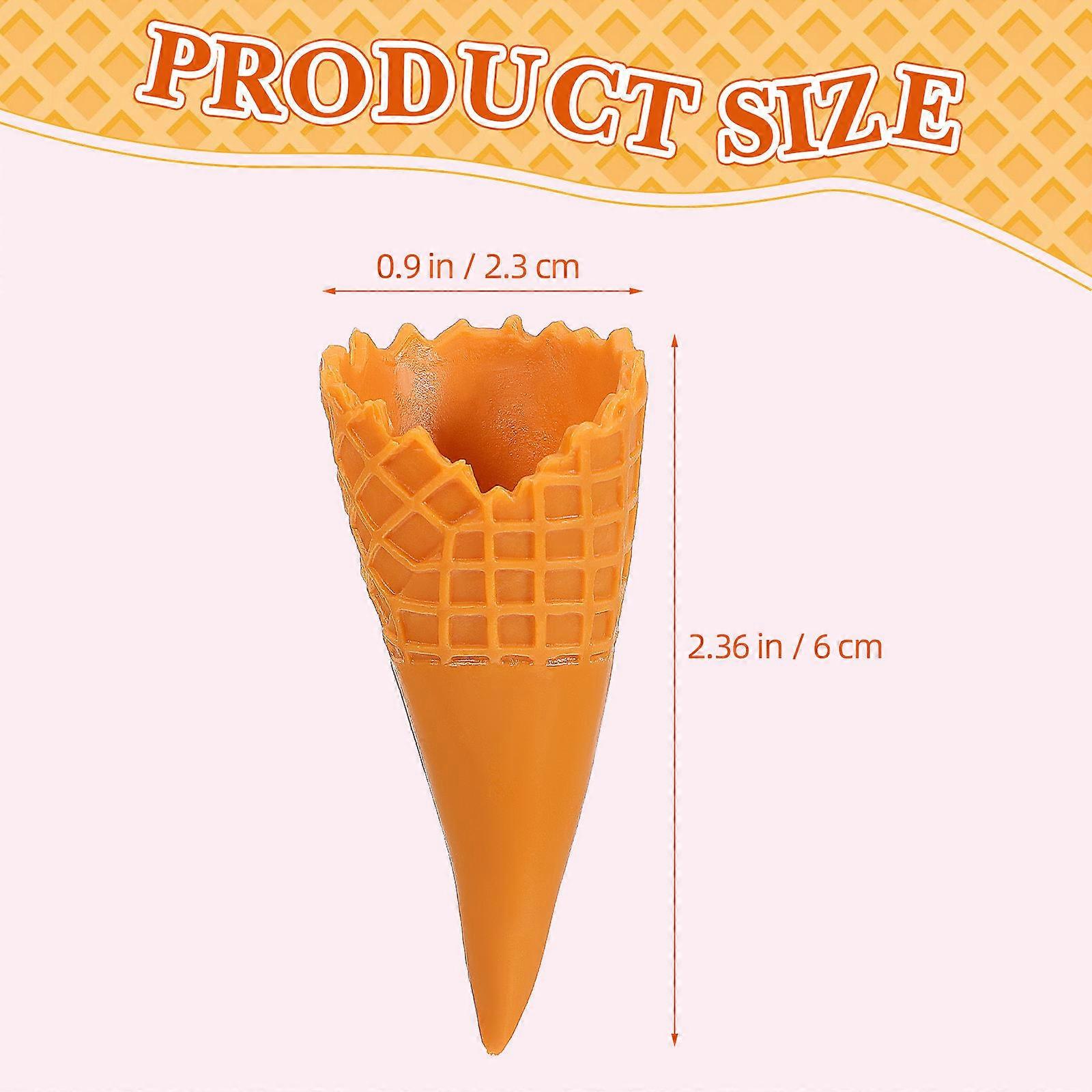 Plastic Ice Cream Cone Empty Cone Model for Decor 15Pcs Set