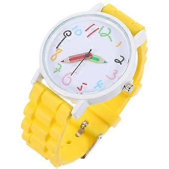 Montre enfant à quartz, 1 pièce, pour apprendre l'heure (jaune)