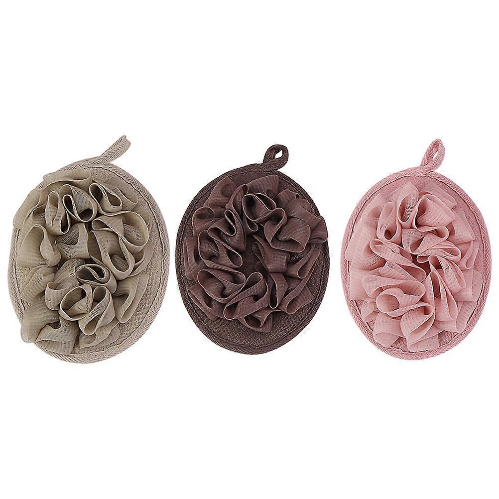 Bath Ball Bathing Accessory for Cleaning Use 3Pcs Solid Color Bath Bubble Net